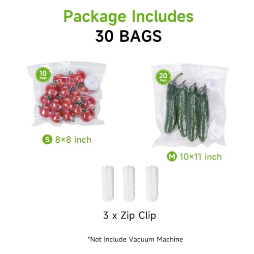 Image of Vixino Vacuum Sealer Bags for Food, 30 Reusable BPA-Free Vacuum Seal Bags
