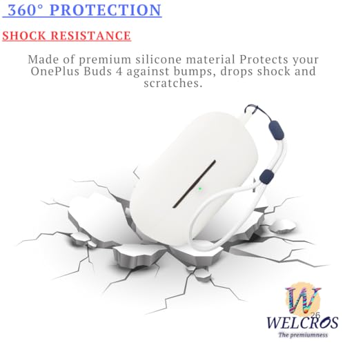 Image of WELCROS Soft Silicone Case Cover for Sony WF-C710N | C710NSA with Lanyard (White)