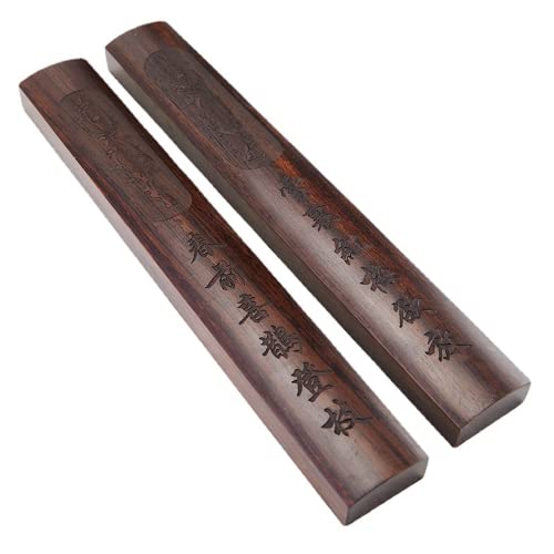 木製 中国書道文鎮 1組 11.8インチ 木製 中国書道 文鎮 彫刻 工芸品 ペーパーウェイト
