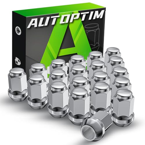 Image of AUTOPTIM M12x1.5 Wheel Lug Nuts - Replacement for 2008-2024 Dodge Journey, 1987-2020 Grand Caravan, 2005-2009 /2018-2025 Chevy Equinox, 1997-2012 /2016-2025 Chevy Malibu, 20PCS Chrome Closed End Lug Nut