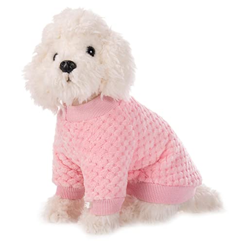 Dog Sweater, 2 Or 3 Pack Dog Sweaters For Small Medium Dogs Or Cat, Warm Soft Flannel Pet Clothes For Dogs Girl Or Boy, Dog Shirt Coat Jacket (X-Small, Pink+Purple) #TOP5