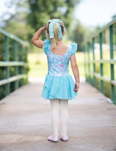Image of Arshiner Girls Ruffle Sleeve Ballet Dance Dress Tutu Skirted Leotard
