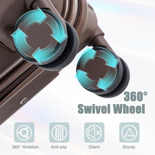 Image of 20+14 Inch Hardshell Luggages, Lightweight Durable ABS Suitcase with Spinner Wheels