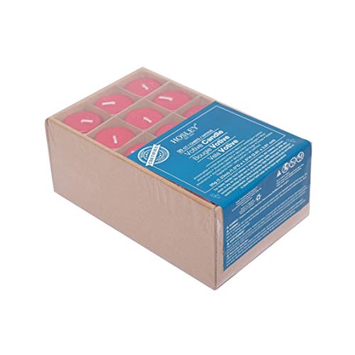 Image of Hosley Set of 30 Unscented Pressed Red Votive Candles - Bulk Pack, Clean-Burning, Long-Lasting 10-12 Hour Burn Time - Ideal for Weddings, Home Decor, Spa, and Events