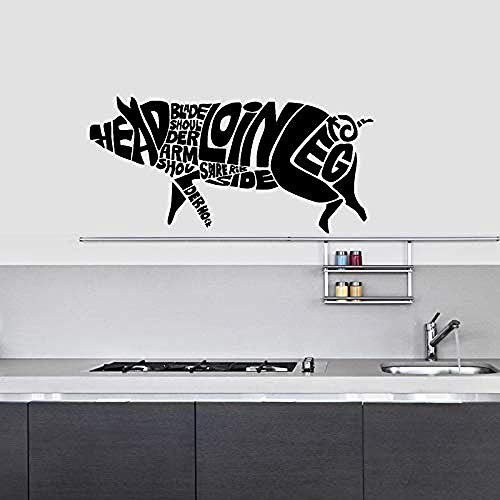 Bbnnn Sticker Mural Porcelets Art Stickers Restaurant Cuisine Amovible Vinyle Stickers Muraux Diy Home Decor Papier Peint Imperméable 28X58 Cm