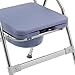 Folding Commode Chair for Elderly with Arms and Back, Adjustable Height Toilet Safety Frame with Bed Pan, 330 lbs Capacity, Foldable Shower Chair & Bedside Commode.Adults Potty Chair (Blue)
