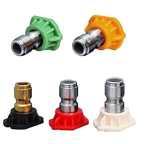 Pressure Washer Tips Set Multiple Degrees 4.0 GPM Power Washer Nozzle Tips 5 Pack 1/4 Quick Connect2.0/2.5/3.0/3.5/4.0/4.5/5.0/5.5/6.0/6.5GPM