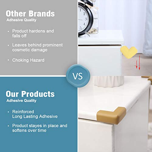 Image of uxcell 2pcs Foam Furniture Desks Edge Cover Pads Protectors Corner Cushions Bumpers Guards Light Brown