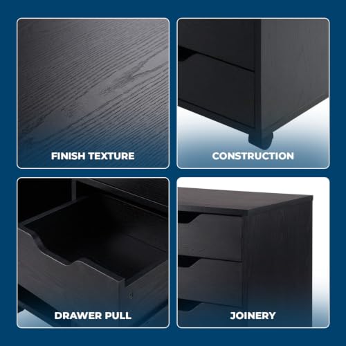 Image of Winsome Halifax Cabinet for Closet /Office, 5 Drawers, Black