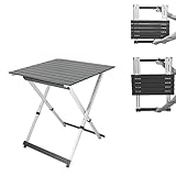 CAMPWERK Alu Camping Tisch, Campingtisch, Klapptisch, Gartentisch, Camping Möbel, Faltbar & Tragbar, Leichtes Aluminiumgestell, Für 4 Personen, Mit Teleskop-Tischbeinen, 63 x 63 cm