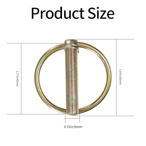 16 Stück Klappsplinte mit Ring, M8 Klappsplinten Set, Klappstecker Sortiment Bolzen, Klappsplint, Splintbolzen, Schnellspannsplinte, Rastsplinte, Rastbolzen Steckbolzen für Anhaenger Traktor