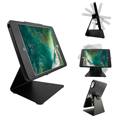CarrieCathy Desktop Anti-Theft Security Kiosk POS Stand Holder Enclosure with Lock&Key for Tablets