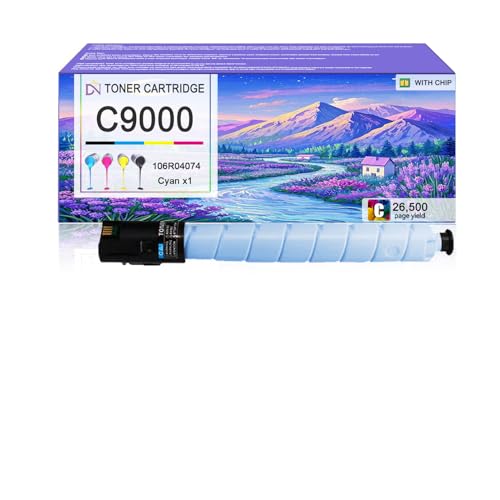 Image of C9000 Toner Cartridge Compatible for Xerox 106R04074 Cyan Toner Cartridges Work for Xerox VersaLink C9000 C9000DT C9000DTM Printers