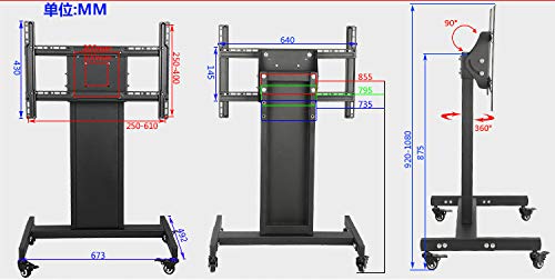 Amazon | NBGYS サンター98 モバイル テレビ ディスプレイ スタンド 32
