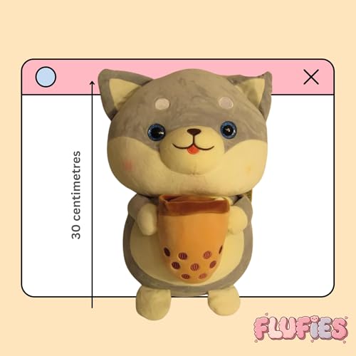 Image of Flufies Plush Toys - Snuggly and Aesthetic Stuff Plush Toys and Baby Toys - Soft Toys for Baby Girl and Baby Boy - Soft Toys for Girlfriend Gift (Coffee Bear)