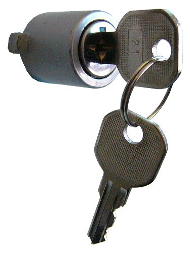 TradeBase Hinged Security Screen Door Lock With Cylinder & 3 Keys – Matte Black, Universal Mount