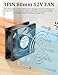 AmRunJe 2PCS 80mm x 25mm DC Brushless Cooling Fan 12v 3Pin Speed Control High Performance for PC Case Computer RV Fridge CPU Cooler Battery Box NAS