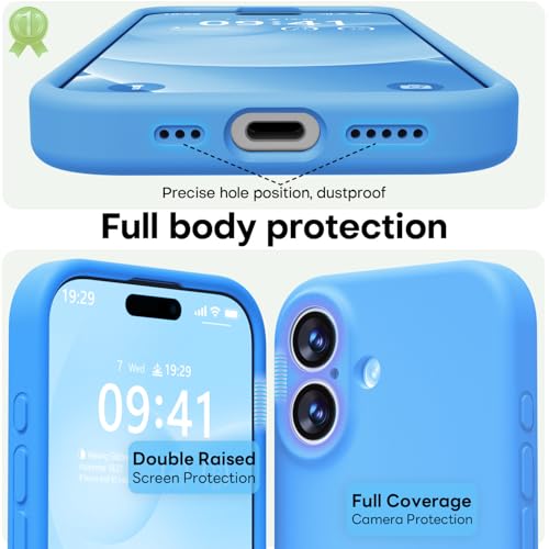 Image of LOVE 3000 Designed for iPhone 17 Case, Premium Silicone [Compatible with Magsafe][Soft Anti-Scratch Microfiber Lining] Shockproof Protective Phone Case for Men Women 6.3 inch, Blue
