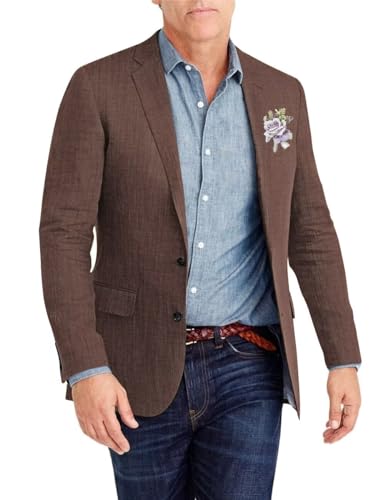 Netsky Mens Linen Blazer Casual Two Button Suit Jacket Lightweight Sport Coat for Men Summer