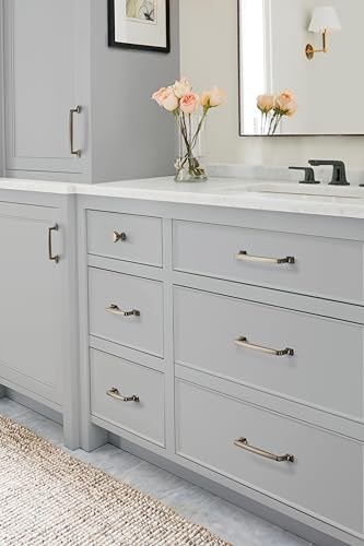 Image of Amerock | Cabinet Pull | Graphite | 5-1 /16 inch (128 mm) Center to Center | Westerly | 1 Pack | Drawer Pull | Drawer Handle | Cabinet Hardware