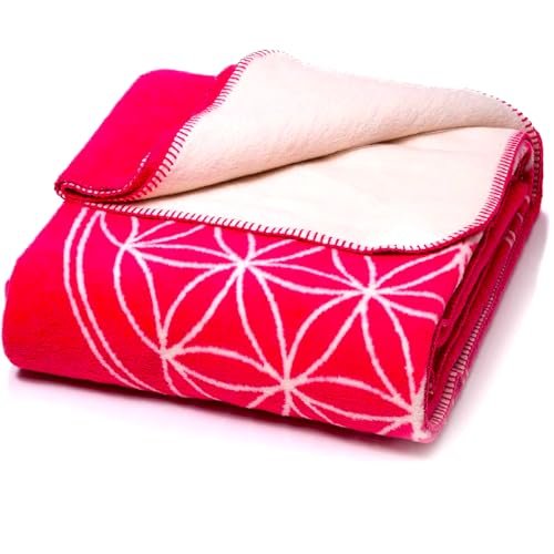 Glart Kuscheldecke Blume des Lebens pink-ecru XL, 150x200 cm,...