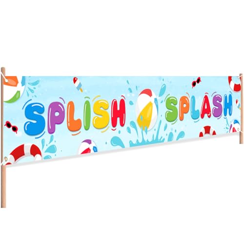 Pool Party Splish Splash Banner Splish Splash Party Decorations