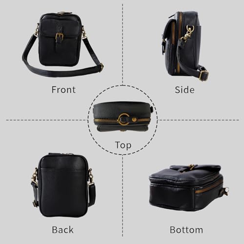 Image of Leather Crossbody Bag for Women,Anti-Theft Messenger Bag with Large Capacity,Built-in Purse Card Slots Shoulder Sling Bag
