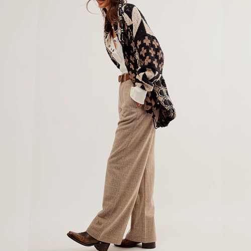 Women Shawl Collar Cardigan Sweater Y2k Print Botton Down Oversized Sweater Vintage Knit Sweater Coat Fall Fashion2