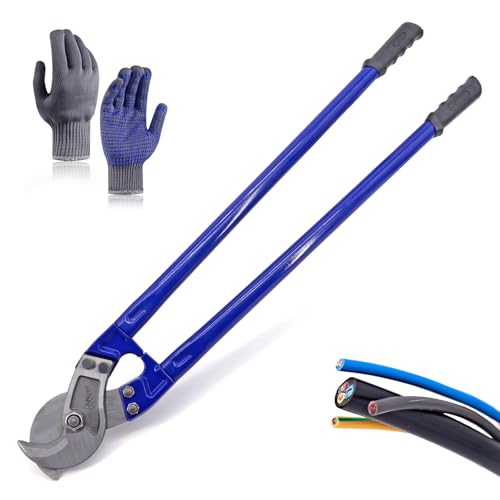 SPENDINS 36in Cable Cutter for Copper & Aluminum Cables, Long Arm Ergonomic Handles, High-Frequency Quenched Blades for Electrical, Communications and DIY (NOT for Steel or Hardened Materials)