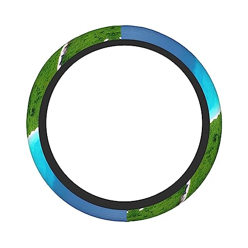 an Island in The Ocean Car Steering Wheel Cover, Universal 15 Inches (Approx. 38.1 Cm) Fits Most Cars, for Both Men and Women