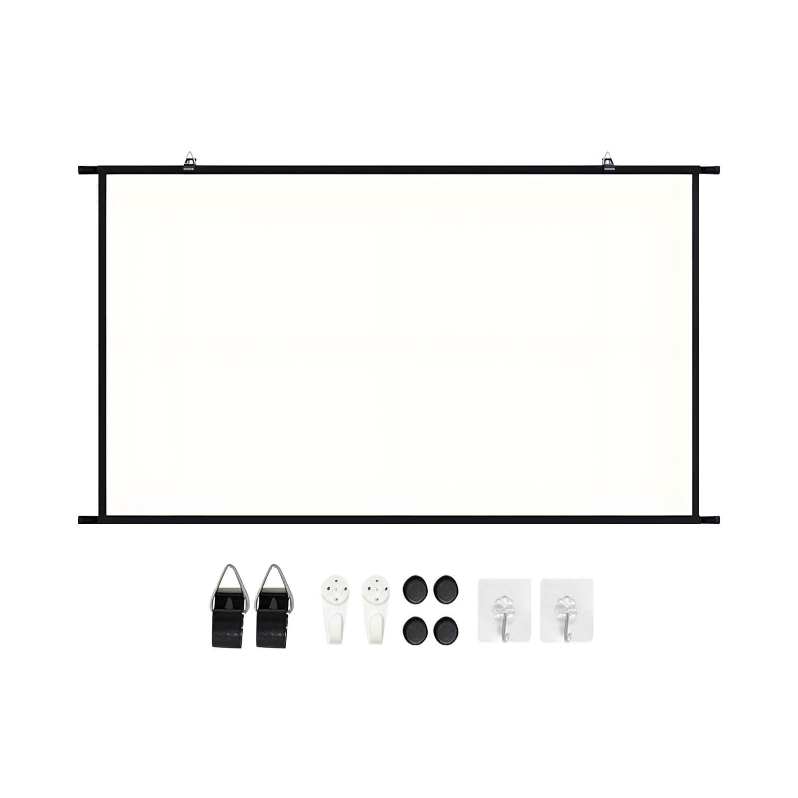 Facile installazione Schermo per proiettore 16: 9 a focale corta tessuto in seta latte supporta la risoluzione 4K per immagini nitide Schermo per diapositive portatile e leggero