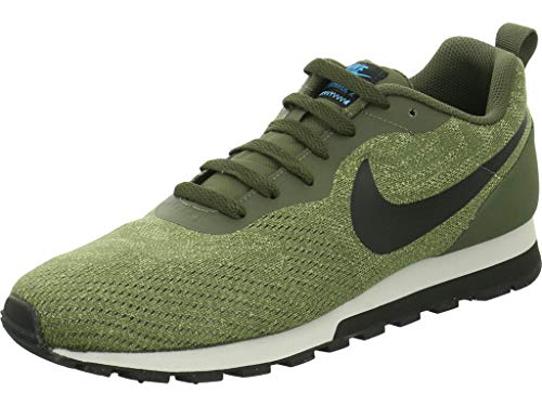 Nike MD Runner 2 Eng Mesh, Zapatillas Hombre, Verde Cargo Khaki Black Light Blue Fury 301, 39 EU
