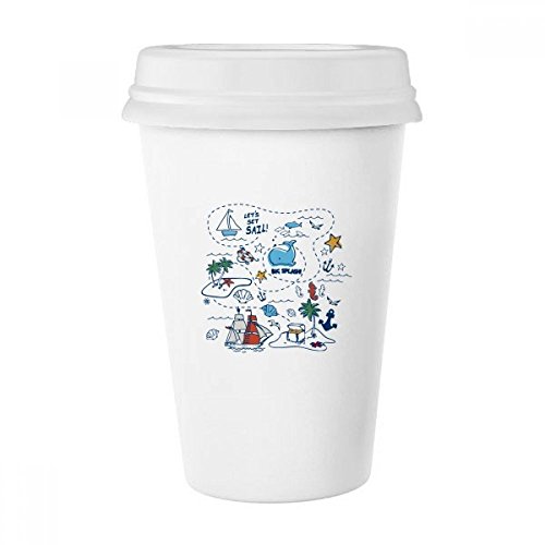 Tasse en céramique blanche DIYthinker Voyage Splash 350 ML - 2