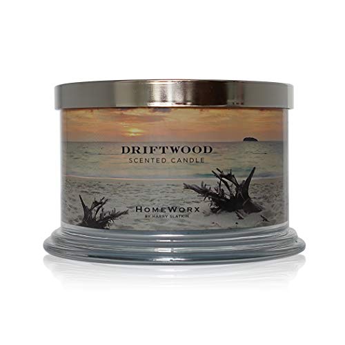 HomeWorx by Harry Slatkin 4 Wick Candle, 18 oz, Driftwood