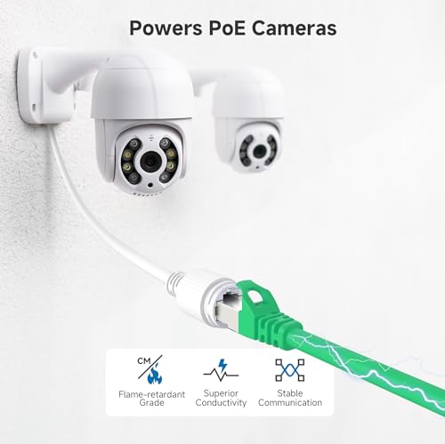 Image of Cable Matters 10Gbps Snagless Long Shielded Cat 6A Ethernet Cable - 150ft, Cat 6A Cable, Cat6A Cord, Ethernet Cord, Green