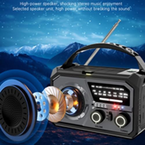 Radio d'urgence manivelle 16000mAh avec Bluetooth 5.3 et Type-C