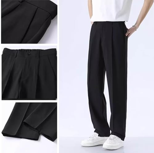 Morilas Denimblack Pants for Men Fleurosta Dualego Super Stretch Ice Silk Comfort Dress Pants Easemotion Loose Drape Trousers3