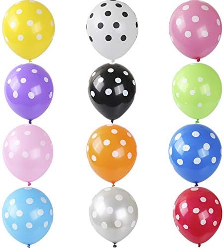 Miniatura 2 de Globos de látex multicolor de 12 pulgadas con diseño de lunares, suministros de fiesta de cumpleaños, 100 unidades (colorido)