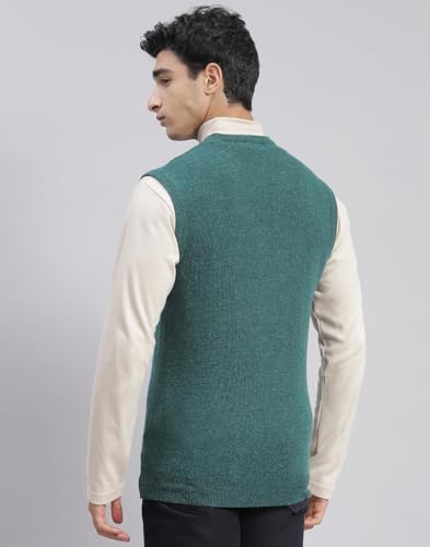 Image of Monte Carlo Off White Solid V Neck Sweater | Warm Woolen Pullover for Men | Soft Comfortable Knitted Winter Wear Sweater for Men's