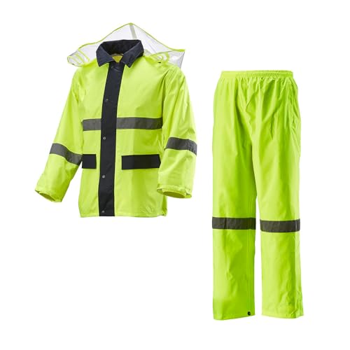 TK-RAINWEAR R6920 premium rainwear (waterproof/light weight/windbreak) Reflective belt, Men Women Adults rain jacket