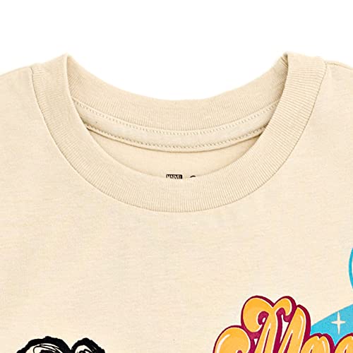 Image of Marvel Girls Oversized Drop Shoulder T-Shirt and Bike Shorts Outfit Set Toddler to Big Kid Sizes (2T - 14-16)
