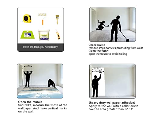 Wxhfm - Seagulls On The Beach Backdrop Wallpaper For Bedroom Large Wall Mural Living Room Ocean Beach Scene Adhesive Fabric Decor - 91"X65"（Not Peel And Stick） #TOP4