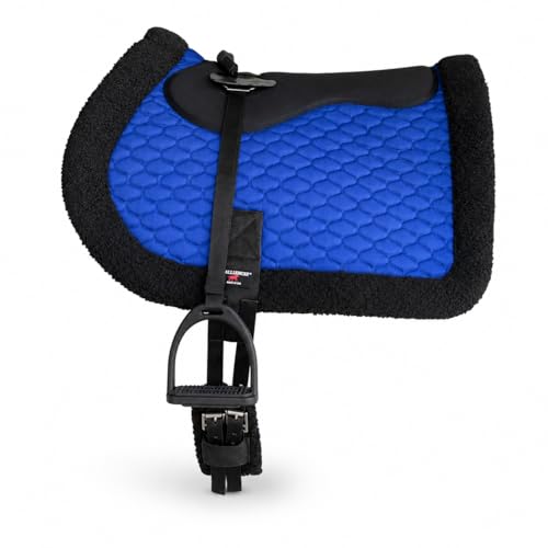 Image of Horse Quilted English Bareback PAD Trail Fleece Neoprene Royal Blue 72F48RB