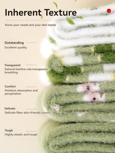 Women Fuzzy socks Winter Fluffy Warm 4-Pairs Cozy Comfy Home Sleeping Socks4