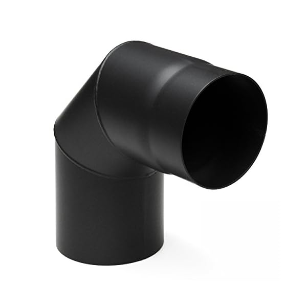 raik SH019-150-sw Raik Rauchrohrbogen/Ofenrohr 150mm - 90° schwarz – Bild 3