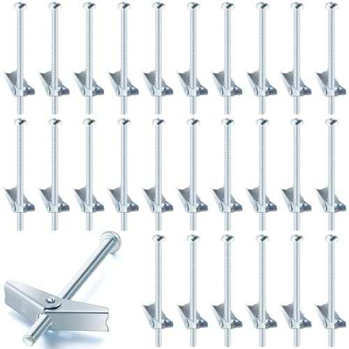 Yaocom 50 Pcs 1/8" X 2" Toggle Bolts and Wing Nut Wall Anchor for Drywall