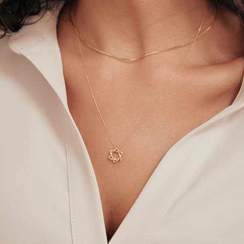 Gelin Star of David Necklace in 10k Yellow Solid Gold2