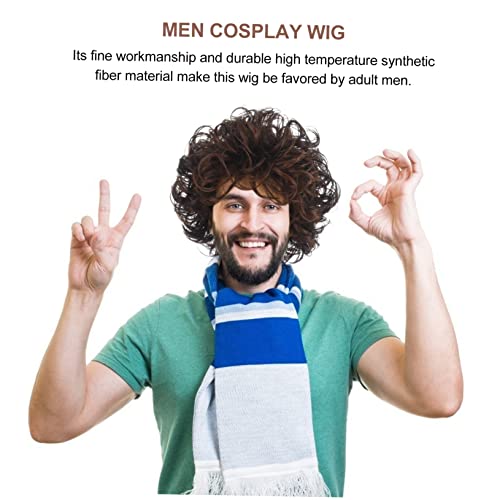 Perruque courte bouclée homme accessoire idéal cosplay et fêtes