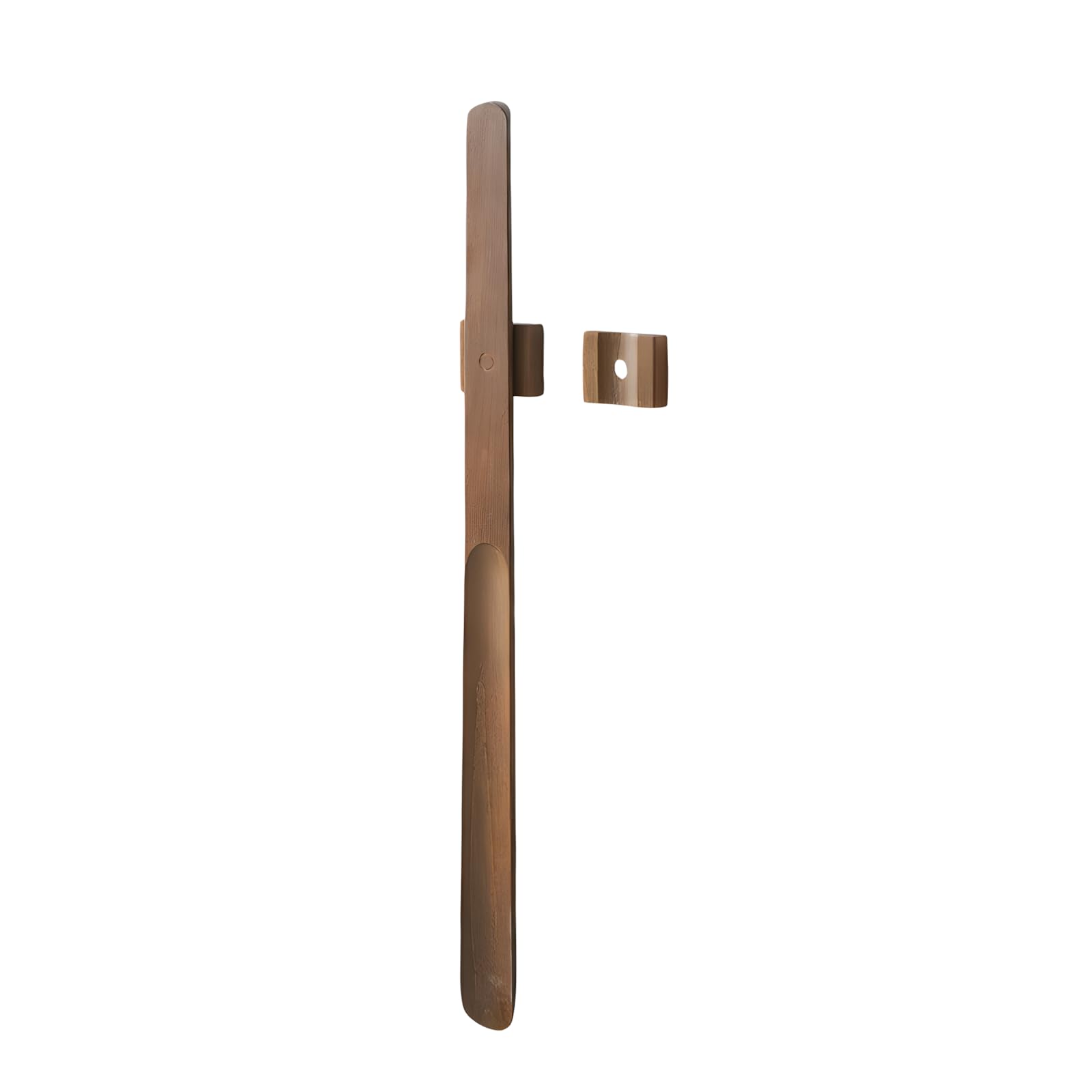 Magnetischer Schuhlöffel aus Holz mit Wandhalterung | Wandmontage (Walnuss, 55 cm)
