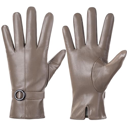 Dsane Womens Winter Leather Gloves